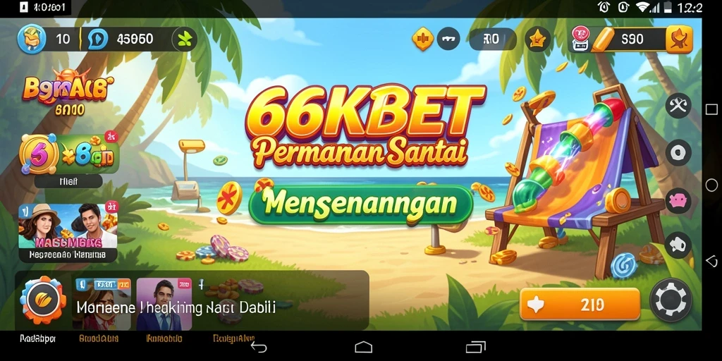 Screenshot utama 66KBET menunjukkan gameplay penuh warna dan interaktif.