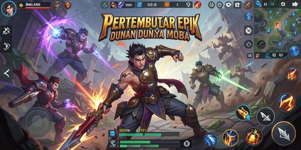 Tampilan dinamis pertempuran dalam AW8 dengan karakter beraksi.