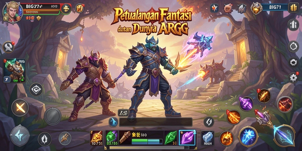 Tampilan gameplay <strong>BIG77</strong> yang epik di dunia petualangan ARPG.