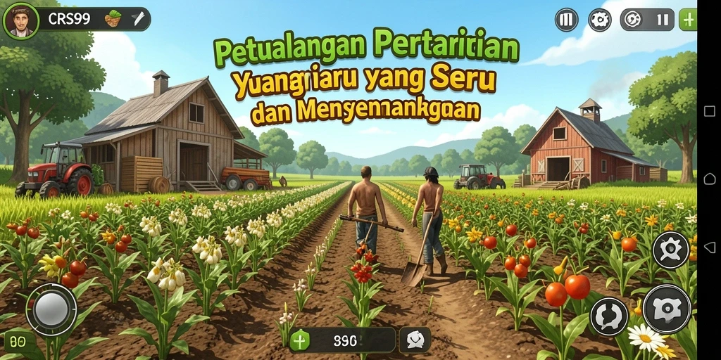 Screenshot menampilkan gameplay seru dari pertanian di CRS99.