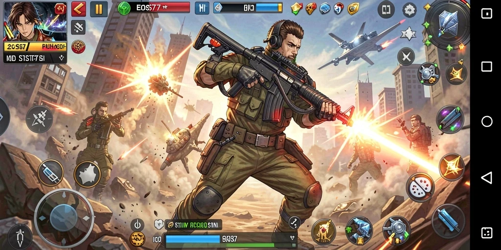 Tampilan utama gameplay EOS77 dengan aksi yang mendebarkan.