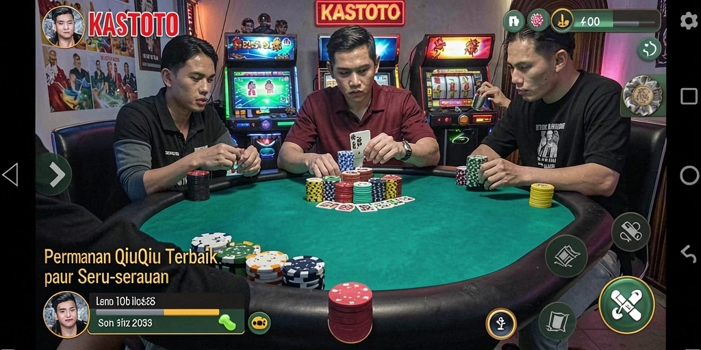 Tampilan gameplay KASTOTO dengan kartu QiuQiu yang mengasyikkan.
