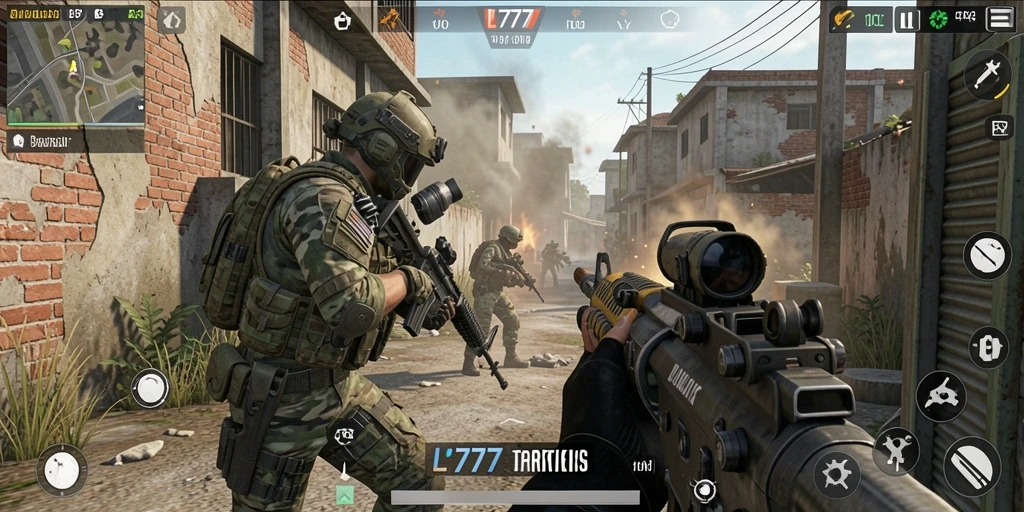 Tampilan gameplay mendebarkan dari L777 yang penuh aksi.