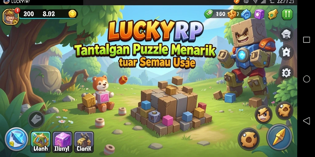 Gameplay seru LUCKYRP yang penuh warna dan tantangan.
