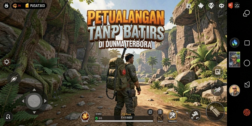 Tangkapan layar gameplay menampilkan petualangan Open World yang menarik.