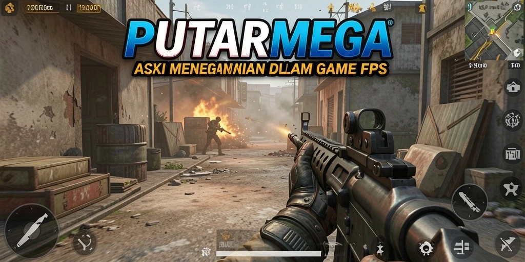 Screenshot PUTARMEGA menampilkan aksi tembak-menembak yang intens di medan perang.
