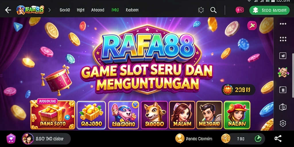 Tampilan gameplay slot RAFA88 yang mengasyikkan dan penuh warna.