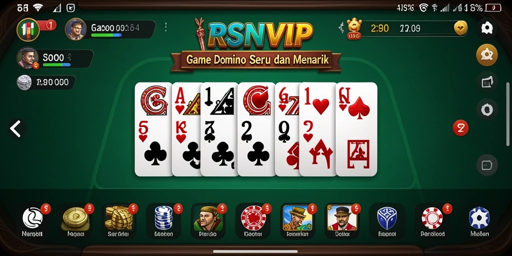 Tangkapan layar gameplay RSNVIP yang menampilkan keseruan permainan domino.