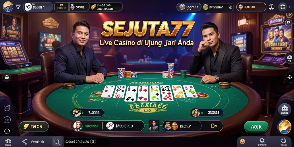 Tampilan menarik dari gameplay Live Casino SEJUTA77 yang mendebarkan.