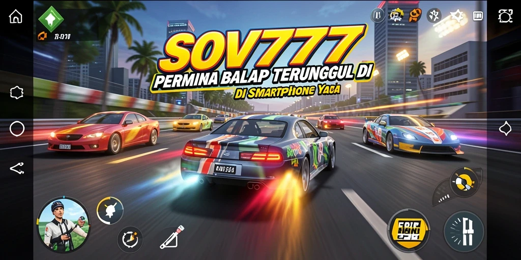 Tampilan gameplay SOV777 yang menakjubkan saat balapan berlangsung.