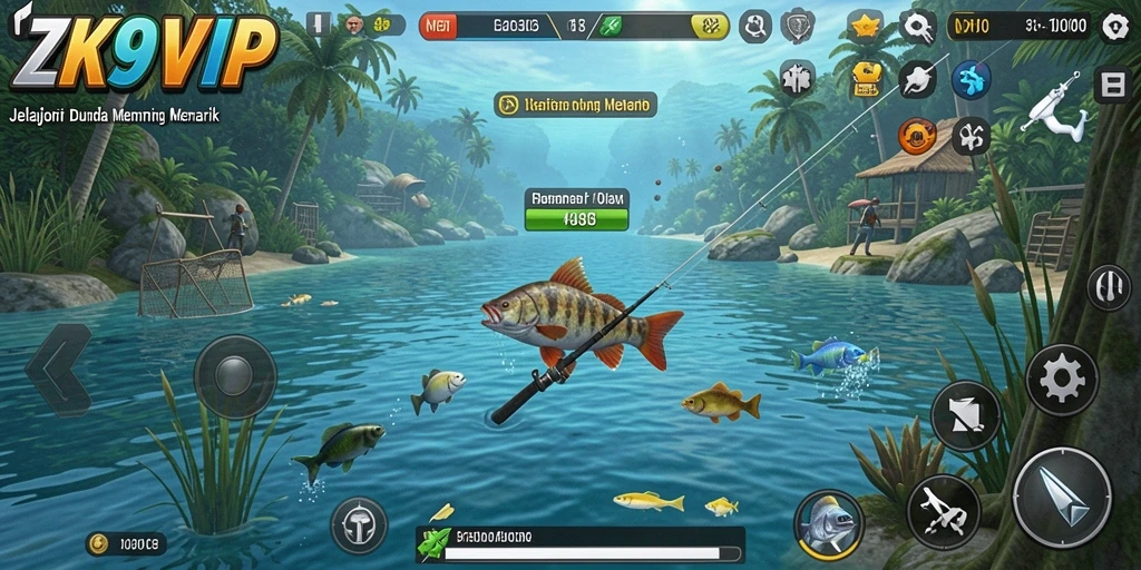 Tangkapan ikan besar di ZK9VIP menunjukkan keseruan gameplay memancing.